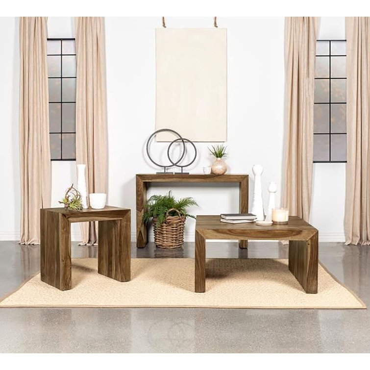 AndrewHomeStudio Calanah 3 - Piece Solid Wood Living Room Table Set ...